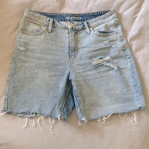 High Rise Light Wash Jean Shorts